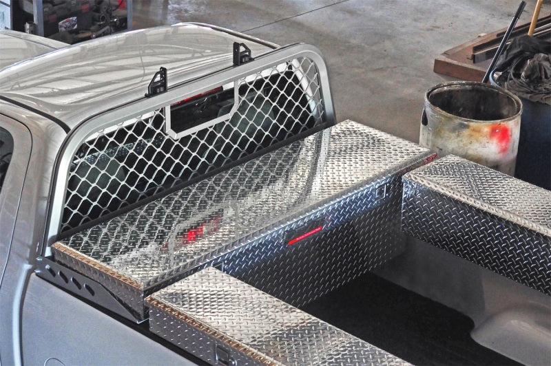 Deezee Universal Aluminum Front Truck Cargo Management Cab Rack Silver Mesh