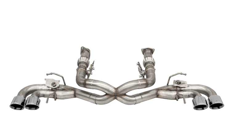 Corsa 20-22 Corvette C8 3in Valved Cat-Back 4.5in Pol Quad Tips - Fits Factory NPP Exhaust w/ AFM