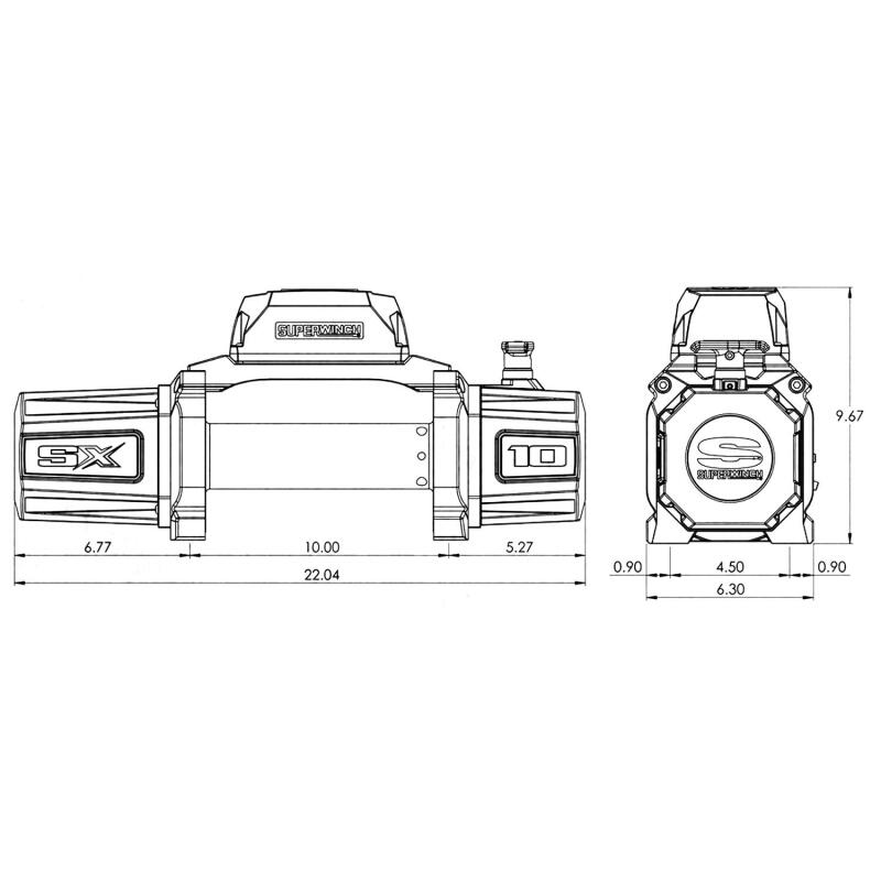 Superwinch 10000 LBS 12V DC 3/8in x 85ft Wire Rope SX 10000 Winch