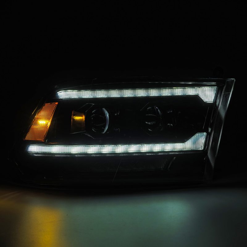 AlphaRex 09-18 RAM 1500 PRO-Series Proj Headlights Alpha-Black w/Sequential Signal &amp; Top/Middle DRL