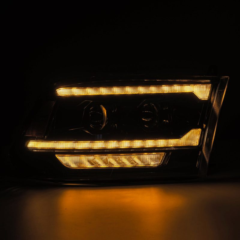 AlphaRex 09-18 RAM 1500 PRO-Series Proj Headlights Alpha-Black w/Sequential Signal &amp; Top/Middle DRL