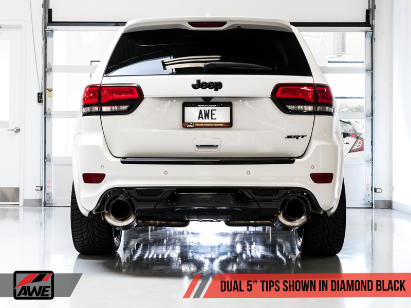 AWE Tuning 2014-2021 Jeep Grand Cherokee SRT Touring Edition Exhaust - Diamond Black Tips