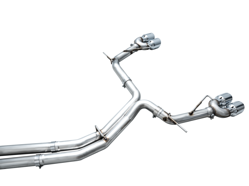 AWE Tuning 19-23 Audi C8 S6/S7 2.9T V6 AWD Track Edition Exhaust - Chrome Silver Tips