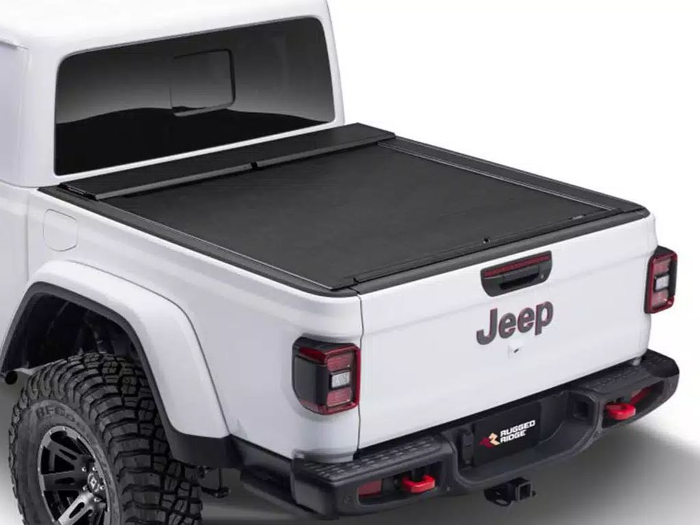 Rugged Ridge Armis Retractable Locking Bed Cover w/o Trail Rails 20-21 Jeep Gladiator JT