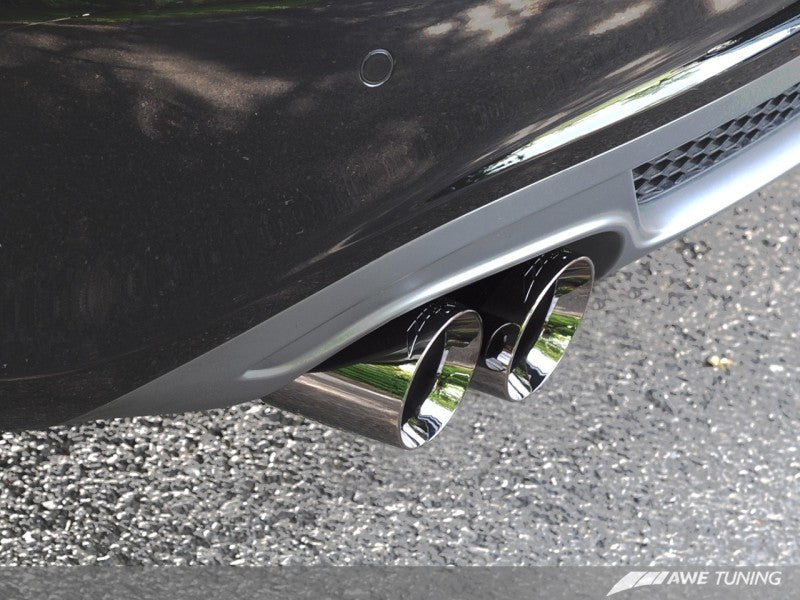 AWE Tuning Audi B8 A4 Touring Edition Exhaust - Quad Tip Diamond Black Tips