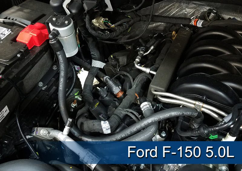 J&amp;amp;L 2011-2023 Ford F-150 2.7L/3.5L/5.0L Passenger Side Oil Separator 3.0 - Clear Anodized