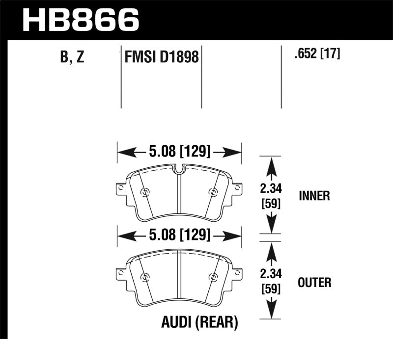 Hawk 17-19 Audi A4 / 18-19 Audi A5 Performance Ceramic Street Rear Brake Pads