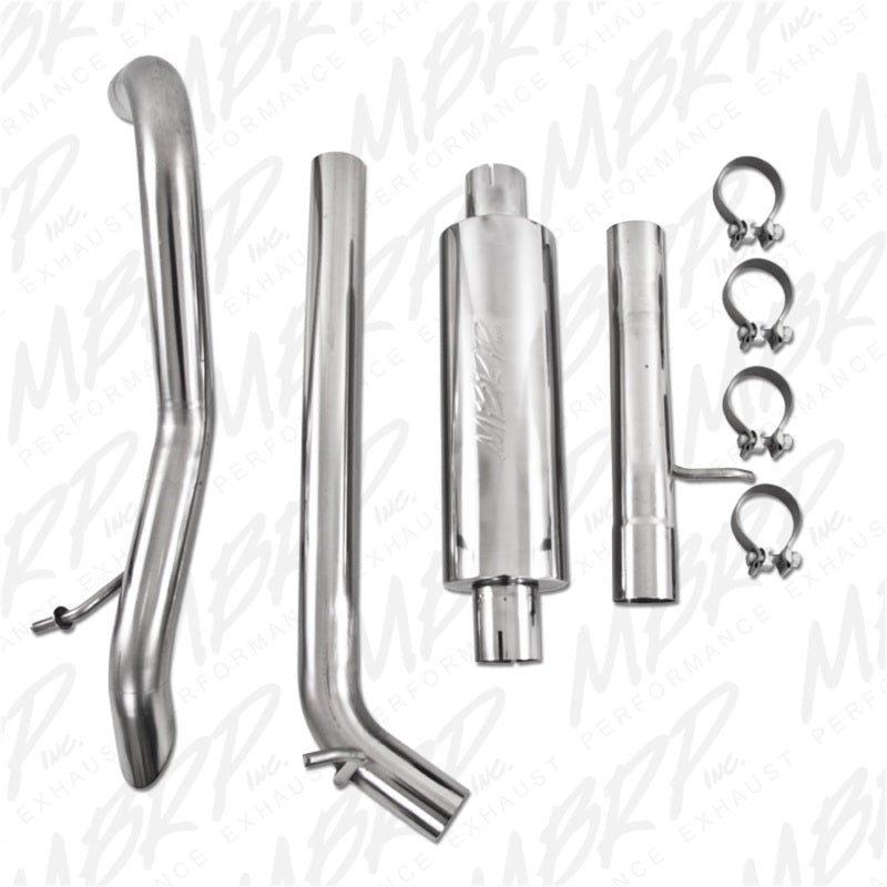 MBRP 2007-2011 Jeep Wrangler (JK) 3.8L V6 4 dr Off-Road Tail Pipe Muffler before Axle