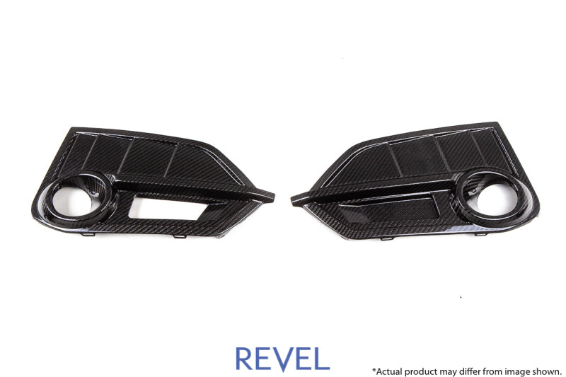 Revel GT Dry Carbon Front Fog Light Covers (Left &amp; Right) 17-18 Honda Civic Type-R - 2 Pieces