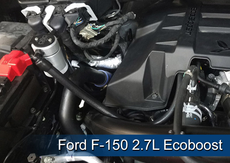 J&amp;amp;L 2011-2023 Ford F-150 2.7L/3.5L/5.0L Passenger Side Oil Separator 3.0 - Clear Anodized
