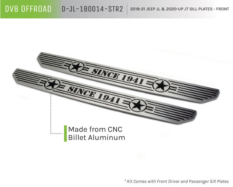 DV8 Offroad 2018-2023 Jeep JL 2020-23 JT Front Sill Plates