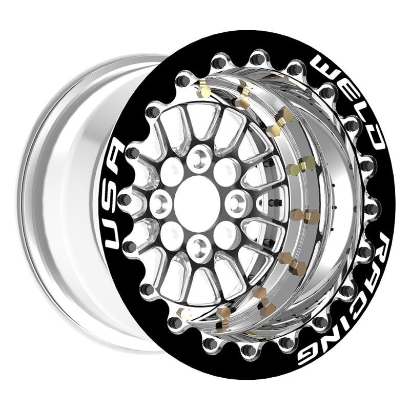 Weld Tuner Import Drag 13x10 / 4x100mm BP / 5in. BS Black Wheel CTR DBL Beadlock