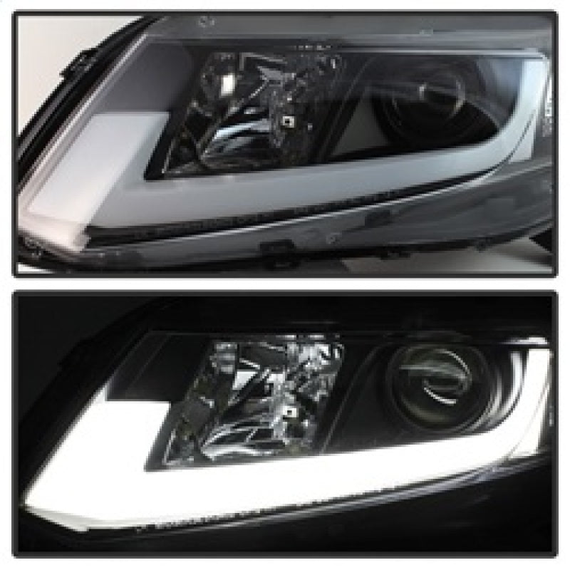 Spyder Honda Civic 2012-2014 Projector Headlights - Light Bar DRL Black PRO-YD-HC12-DRL-BK