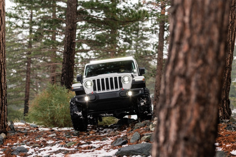 KC HiLiTES 18-23 Jeep JL/JT (w/Stock Bumper) Gravity G4 LED Light Clear Fog Beam (Pair Pack System)