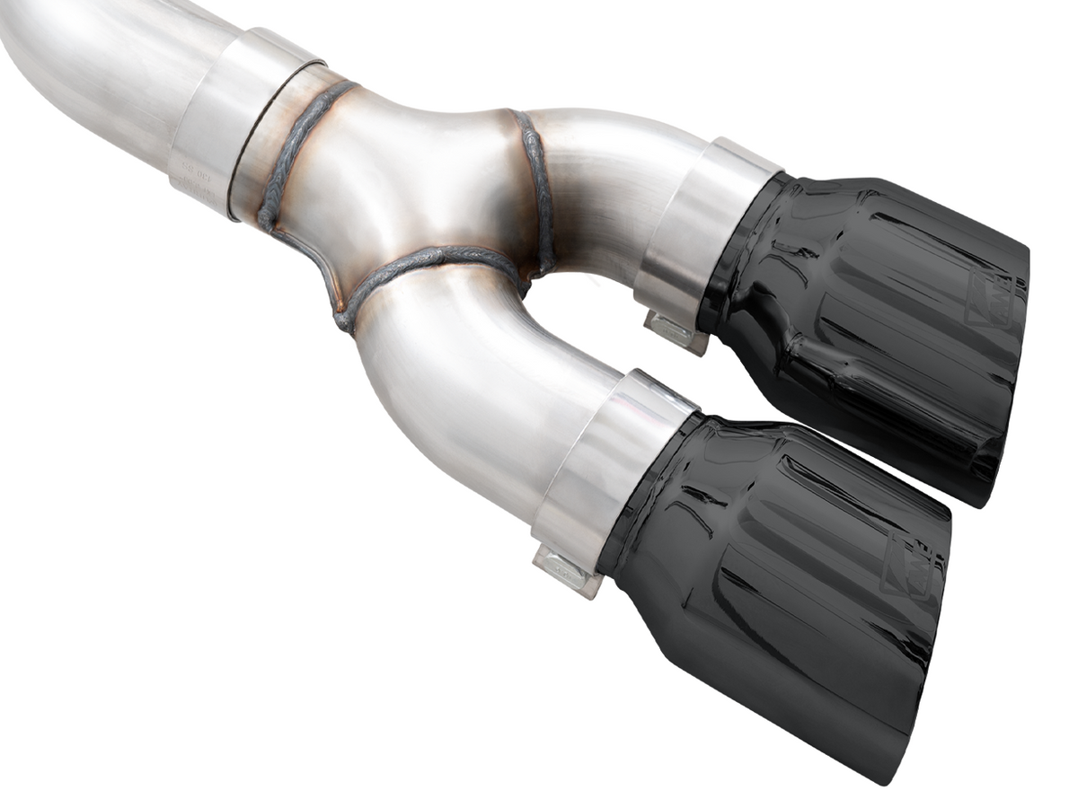 AWE 0FG 2021+ Ford F150 V8 &amp; Ecoboost Dual Side Exit Cat-Back Exhaust - 4.5in Diamond Black Tips