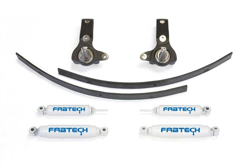 Fabtech 95.5-04 Toyota Tacoma 2WD 5 Lug 3in Spindle System w/Perf. Shocks