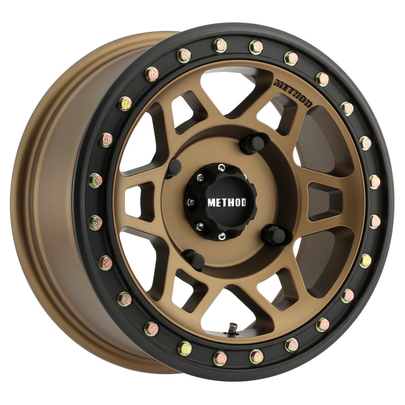 Method MR405 UTV Beadlock 15x7 4+3/+13mm Offset 4x136 106mm CB Method Bronze w/Matte Blk Ring Wheel