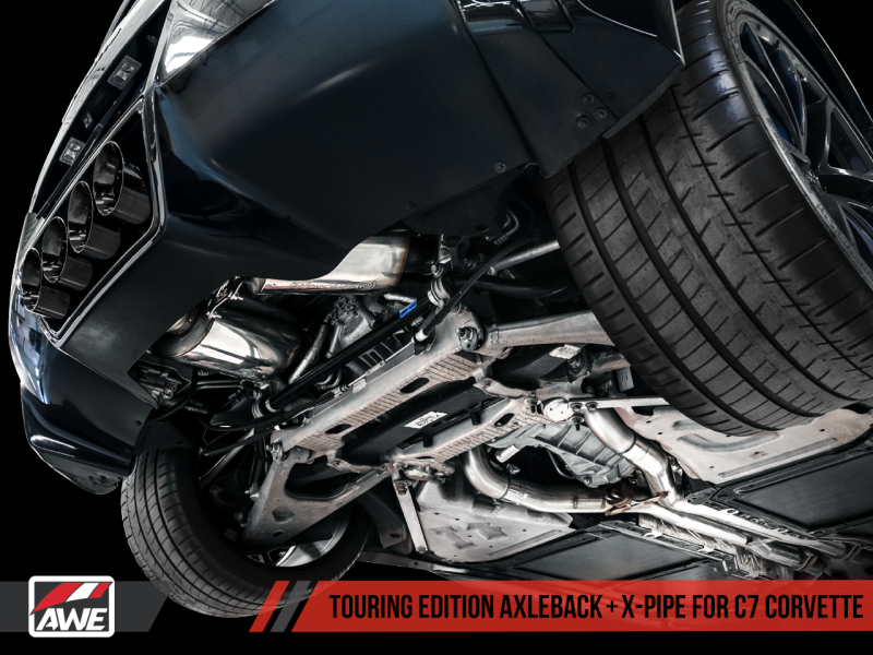 AWE Tuning 14-19 Touring Edition Axleback for C7 Corvette Stingray / Z51 / Grand Sport / Z06 / ZR1 - Silver Tips (includes AWE AFM valve simulators)