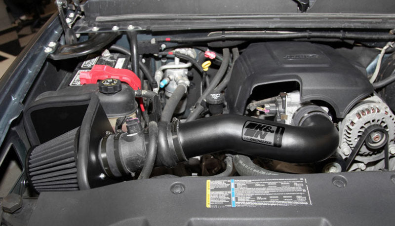 K&amp;N 07-08 Chevy Silverado 1500 4.8L/5.3L V8 / 07-08 GMC Yukon 4.8L/5.3L V8 Black Perf Intake Kit