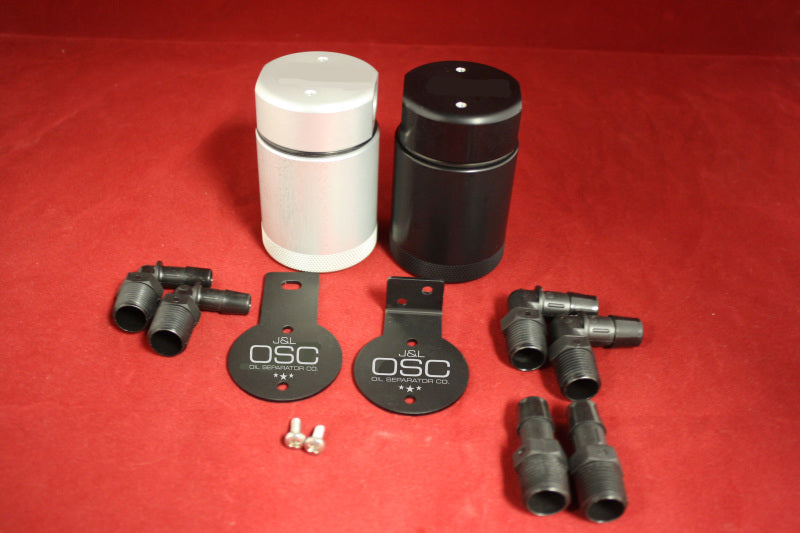 J&amp;L Oil Separator 3.0 Base Kit - Black Anodized (Incl 2 Brackets &amp; 6 Fittings)