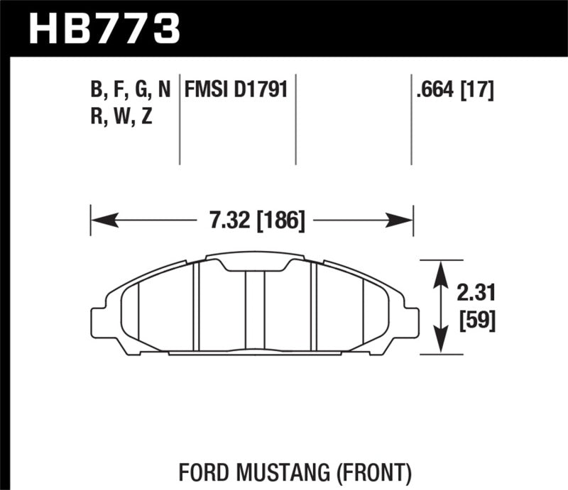 Hawk 15-17 Ford Mustang Performance Ceramic Front Brake Pads