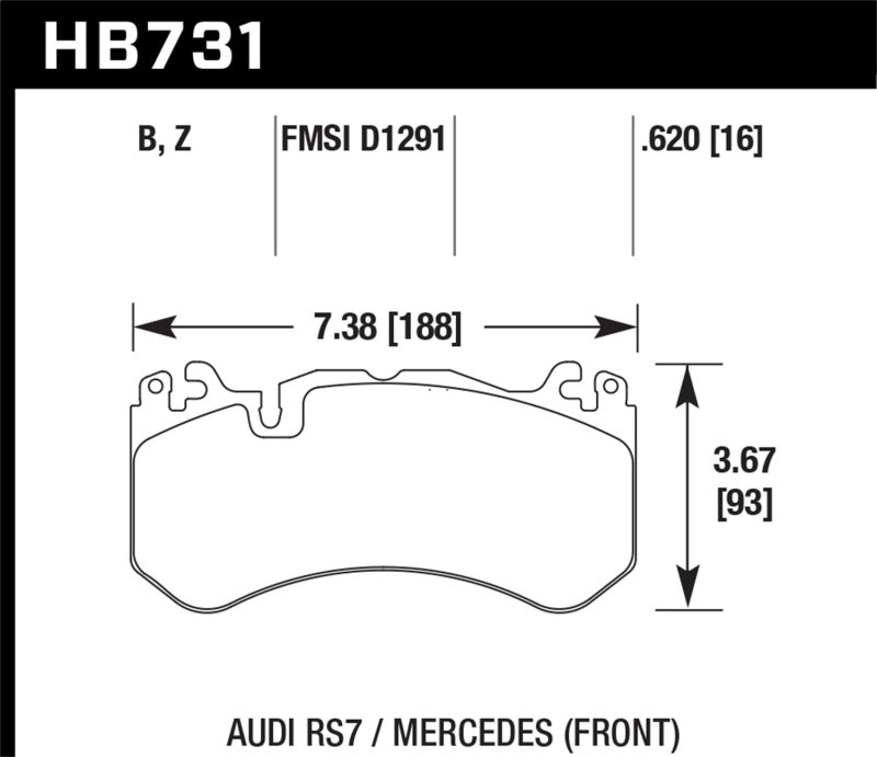 Hawk 15-17 Audi RS7 / 14-15 Mercedes G63 AMG / SL63 AMG HPS 5.0 Street Front Brake Pads
