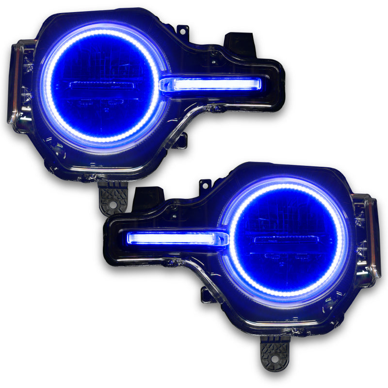 Oracle 21-22 Ford Bronco Headlight Halo Kit w/DRL Bar - Base Headlights ColorSHIFT -w/Simple Control