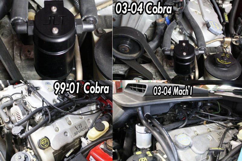 J&amp;L 99-04 Ford Mustang SVT Cobra Driver Side Oil Separator 3.0 - Black Anodized