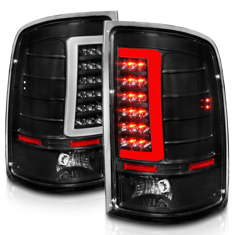 ANZO 2007-2013 GMC Sierra LED Tail Lights w/ Light Bar Black