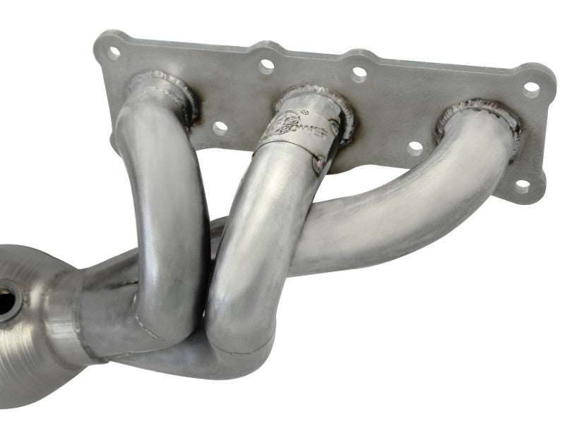 aFe 08-13 BMW 128i (E82/88) L6 3.0L Twisted Steel 304 Stainless Steel Long Tube Header w/ Cat