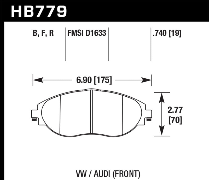 Hawk 13-17 Volkswagen CC HP+ Front Brake Pads