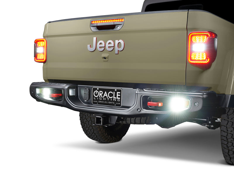 Oracle Rear Bumper LED Reverse Lights for Jeep Gladiator JT w/ Plug &amp; Play Harness - 6000K
