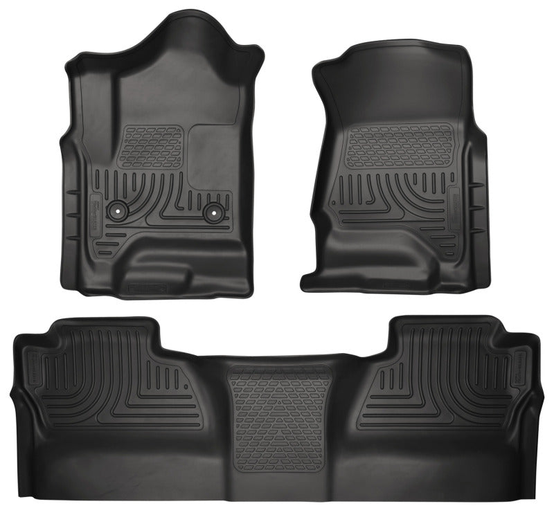 Husky Liners 14 Chevrolet Silverado/GMC Sierra WeatherBeater Black Front &amp; 2nd Seat Floor Liners