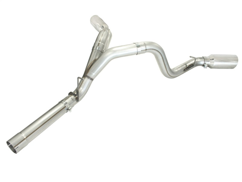 aFe MachForce XP Exhaust 4inch DP-Back All SS 2011-14 GM Diesel Trucks V8-6.6L LML Polished