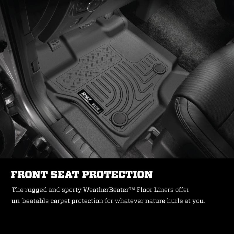 Husky Liners 15-22 Ford F-150 SuperCrew Weatherbeater Black Front &amp; 2nd Seat Floor Liners