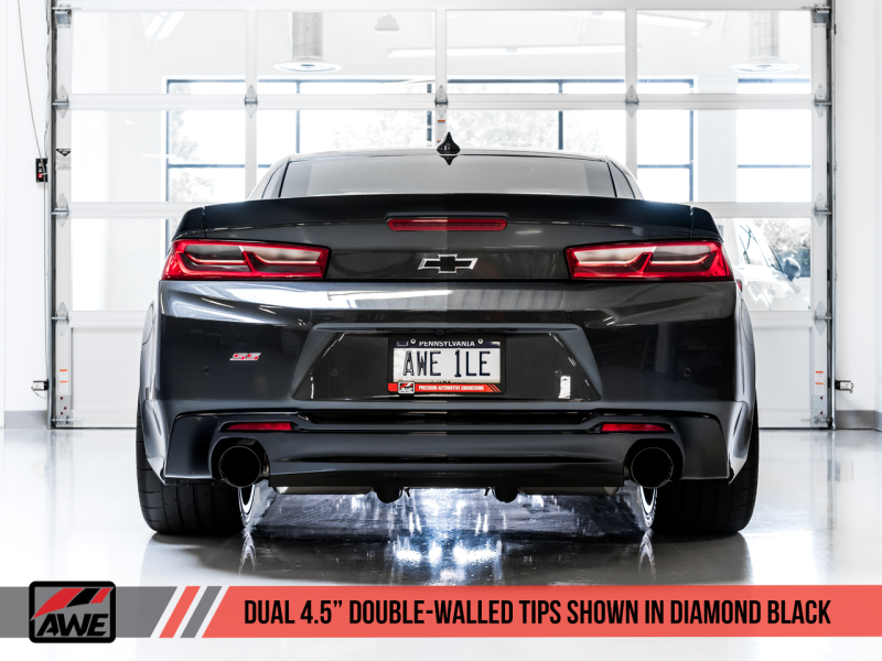 AWE Tuning 16-20 Chevrolet Camaro SS Axle-back Exhaust - Track Edition (Diamond Black Tips)