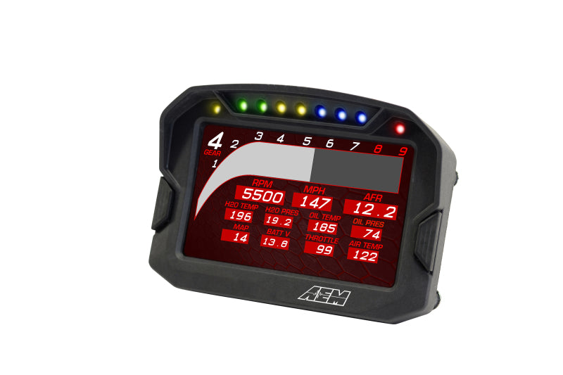 AEM CD-5LG Carbon Logging Digital Dash Display w/ Internal 10Hz GPS &amp; Antenna