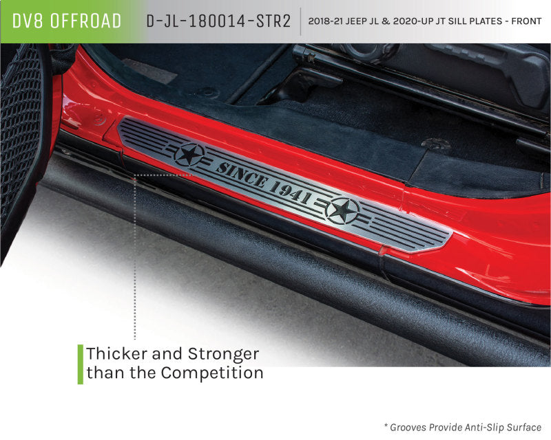 DV8 Offroad 2018-2023 Jeep JL 2020-23 JT Front Sill Plates