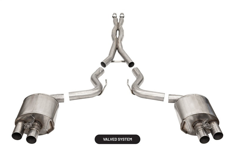 CORSA 2015-2020 Ford Mustang GT350/R 5.2L V8 Dual Rear Cat-Back- Stainless Dual Rear Exit