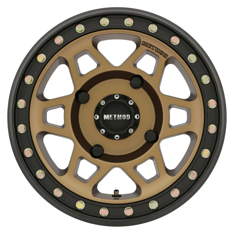 Method MR405 UTV Beadlock 15x7 4+3/+13mm Offset 4x136 106mm CB Method Bronze w/Matte Blk Ring Wheel