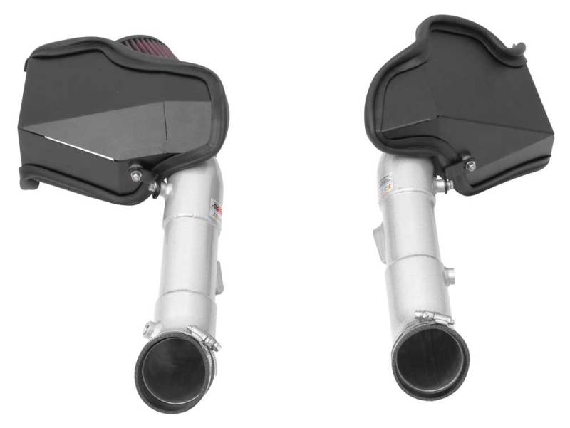K&amp;N 14-15 Infiniti Q50 3.7L V6 Dual Silver Typhoon Short Ram Intakes