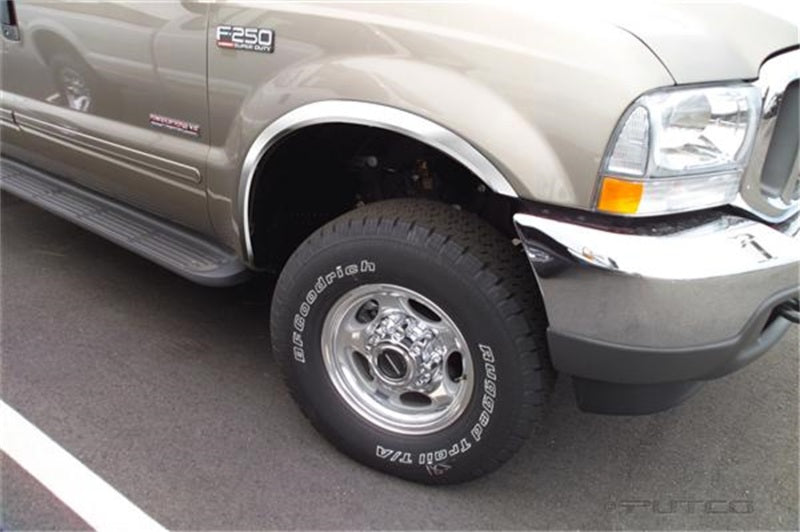 Putco 99-07 Ford SuperDuty Pickup - Full Stainless Steel Fender Trim