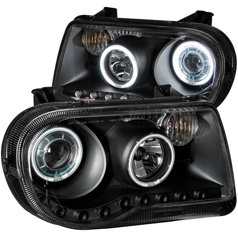 ANZO 2005-2010 Chrysler 300C Projector Headlights w/ Halo Black