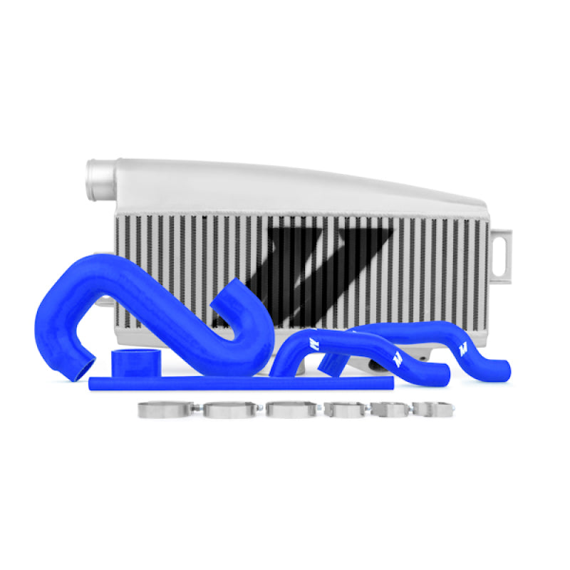 Mishimoto Subaru 02-07 WRX/04-07 STi Top-Mount Intercooler Kit - Powder Coated Silver &amp; Blue Hoses