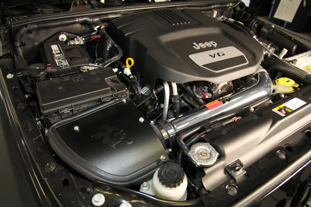 2012-2018 Jeep Wrangler JK 3.6L V6 Engine, K&amp;N 77 Series High Flow Air Intake (oiled filter)