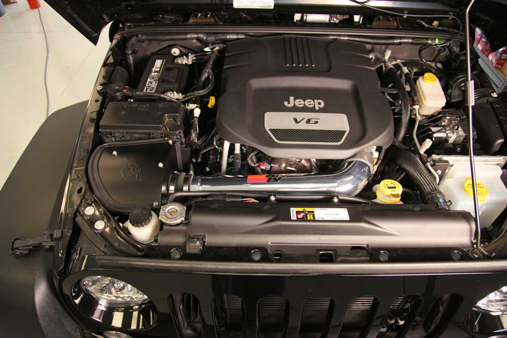 2012-2018 Jeep Wrangler JK 3.6L V6 Engine, K&amp;N 77 Series High Flow Air Intake (oiled filter)