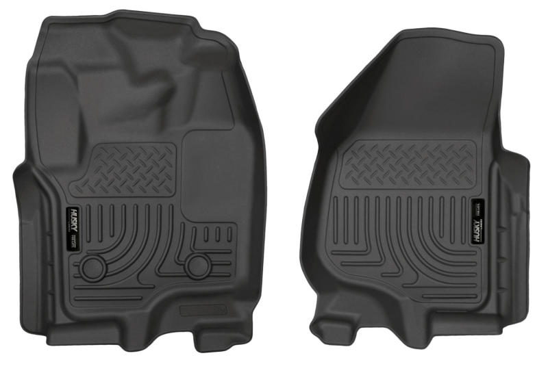 Husky Liners 12-15 Ford Super Duty Crew &amp; Extended Cab WeatherBeater Front Row Black Floor Liners