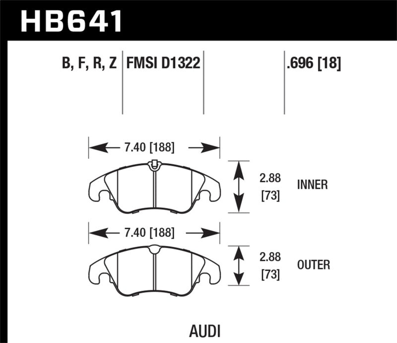 Hawk 2009-2014 Audi A4 HPS 5.0 Front Brake Pads