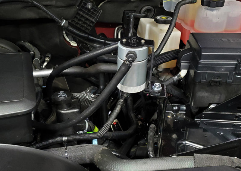 J&amp;amp;L 20-23 Chevy Silverado/GMC Sierra 2500/3500 6.6L Drivers Side Oil Separator 3.0 - Clear Anodi