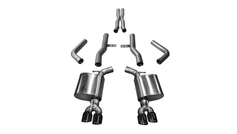 CORSA 15-19 Dodge Challenger Hellcat Dual Rear Exit Xtreme Exhaust w/ 3.5in Black Tips